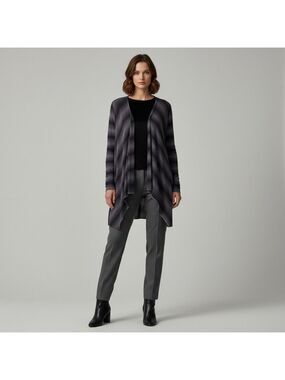 Attitudes by Renee Women’s XL shades of gray & black Open Front Cardigan